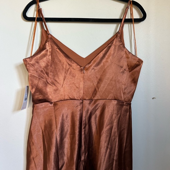 NWT Birdy Grey Shiny Satin Rust Dress - Picture 4 of 5